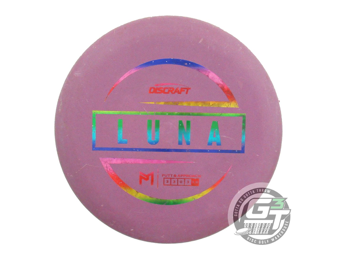 USED Discraft [McBETH] Jawbreaker Luna 175g Purple Rainbow Foil Putter Golf Disc