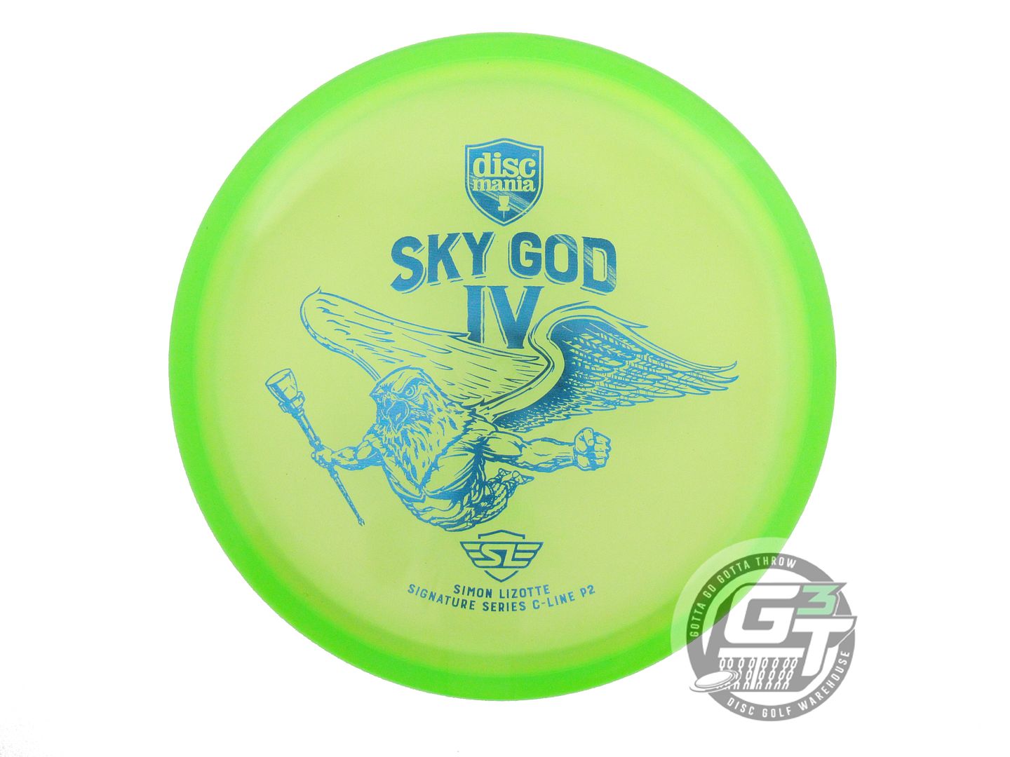 USED DiscMania SKY GOD 4 C-Line P2 175g Lime Blue Foil Putter Golf Disc