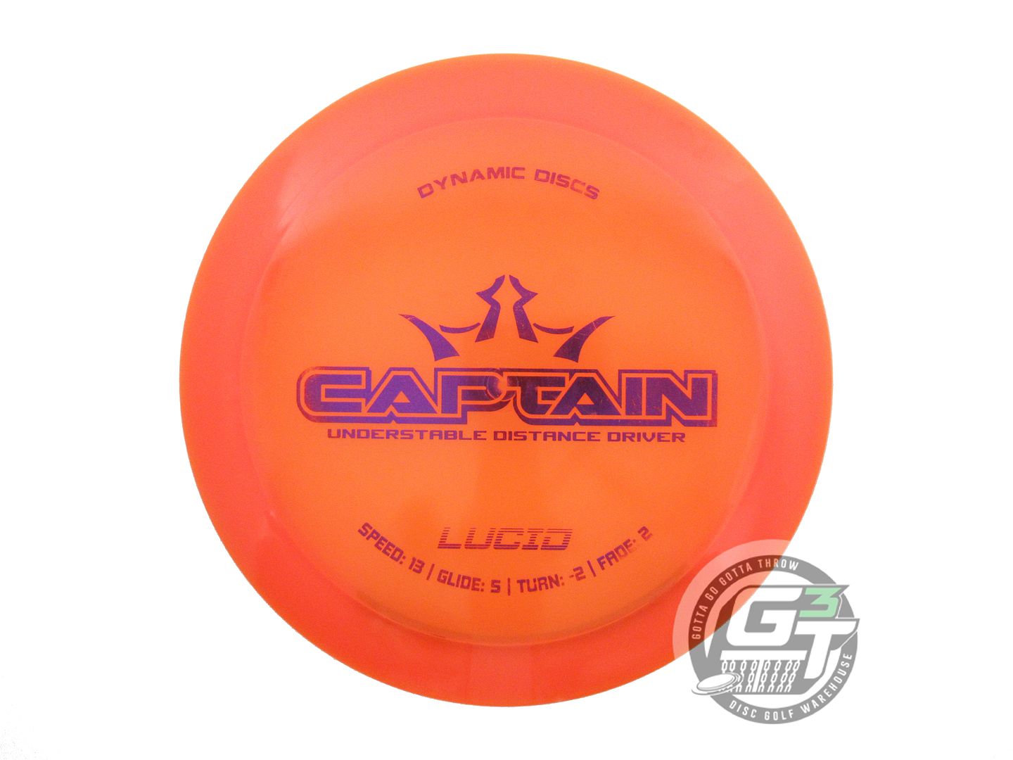 USED Dynamic Discs Lucid Captain 172g Orange Purple Foil Distance Driver Disc