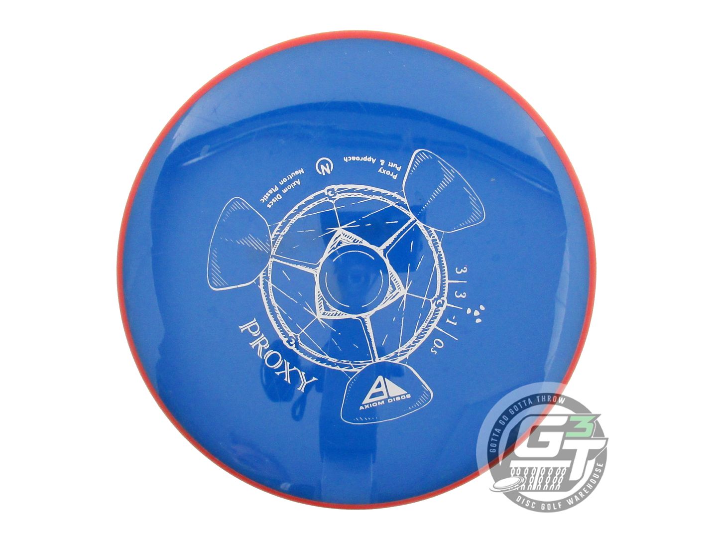 USED Axiom Discs Neutron Proxy 168g Blue Red Rim Putter Golf Disc