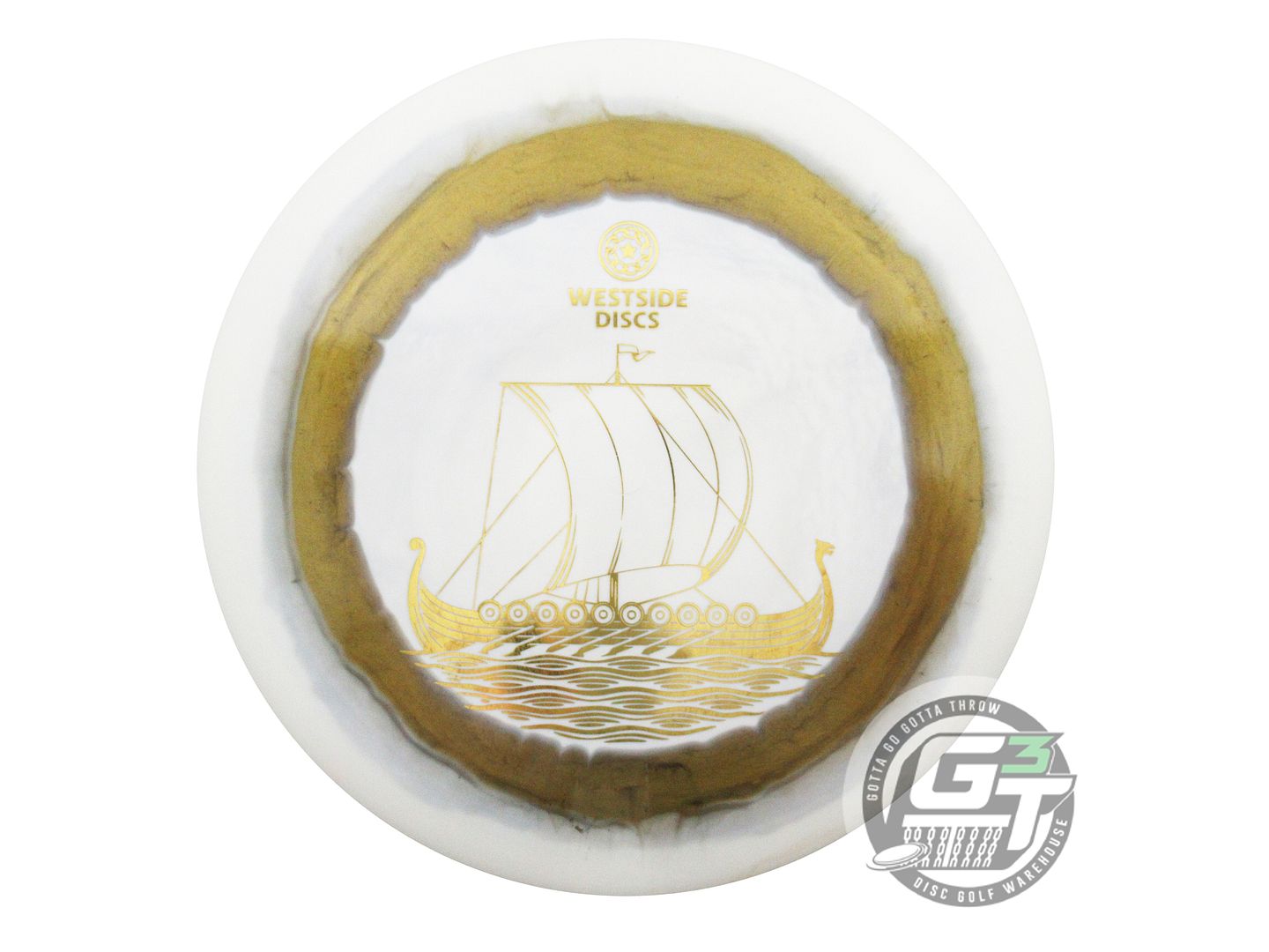 USED Westside Discs Tournament Ring Warship 177g White-Gold Midrange Golf Disc
