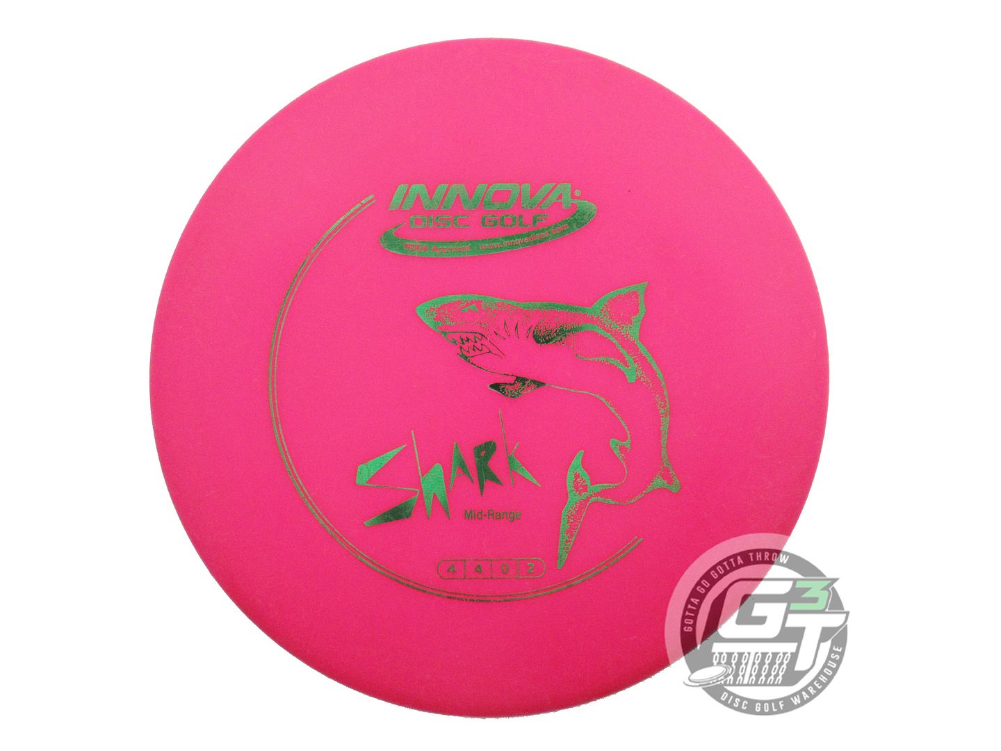 USED Innova DX Shark 143g Magenta Green Foil Midrange Golf Disc