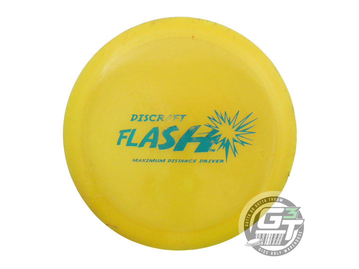 USED Discraft Z Flash 168g Yellow Teal Foil Distance Driver Golf Disc