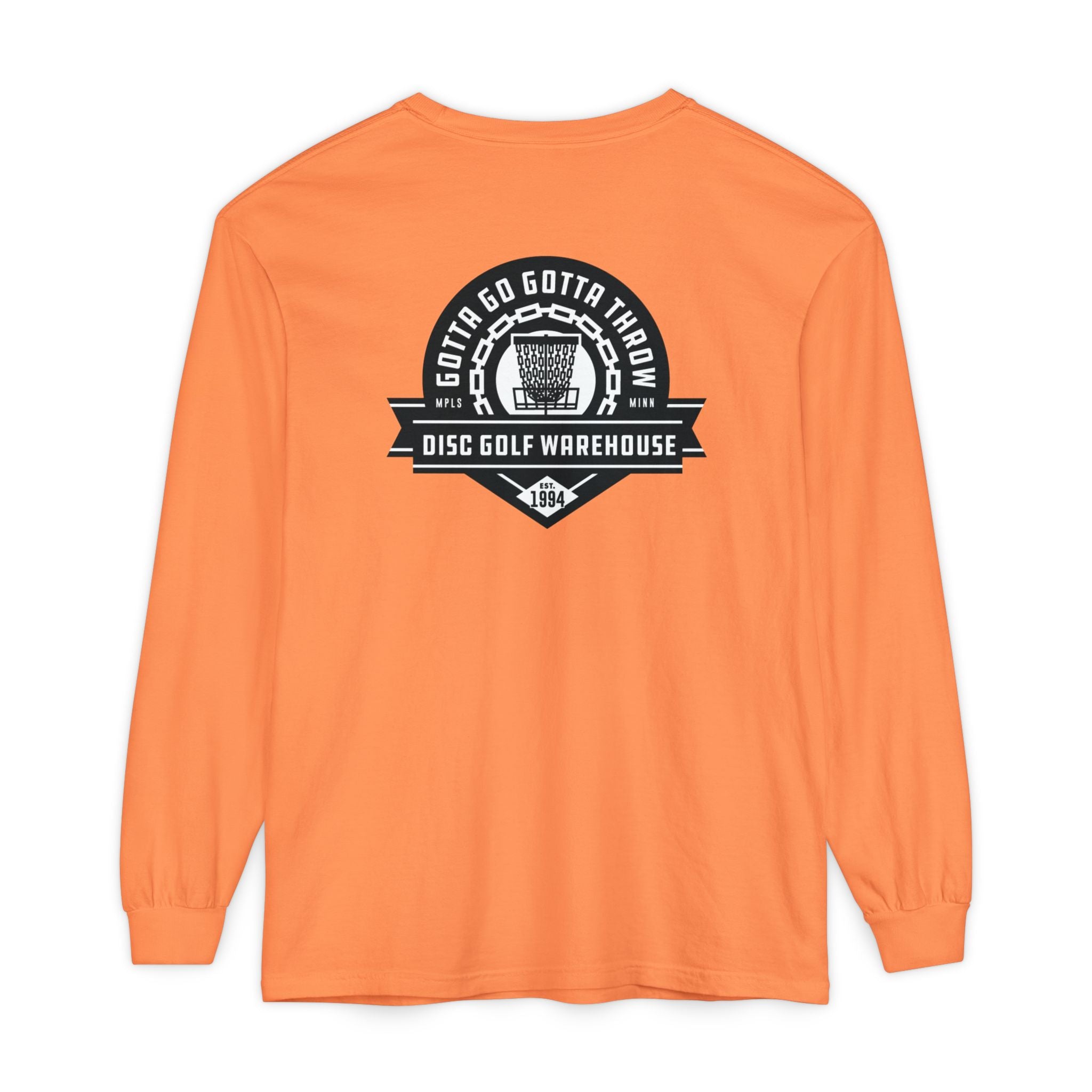 Gotta Go Gotta Throw Bar Stamp Unisex Garment-dyed Long Sleeve Disc Golf T-Shirt