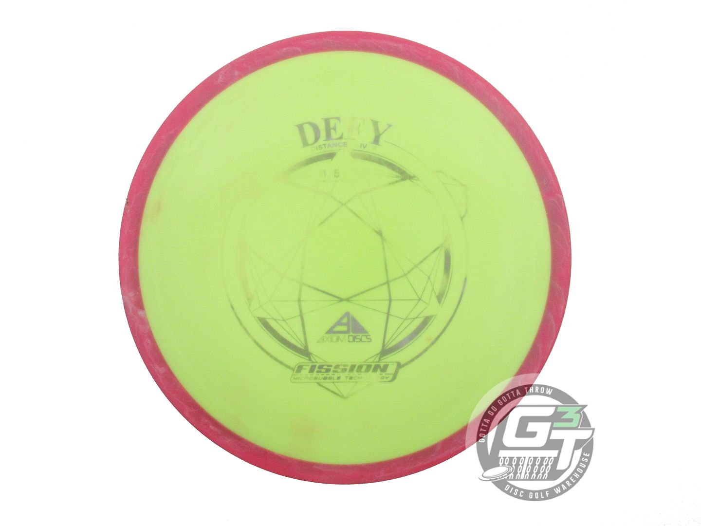 USED Axiom Discs Fission Defy 167g Yellow Pink Rim Distance Driver Golf Disc