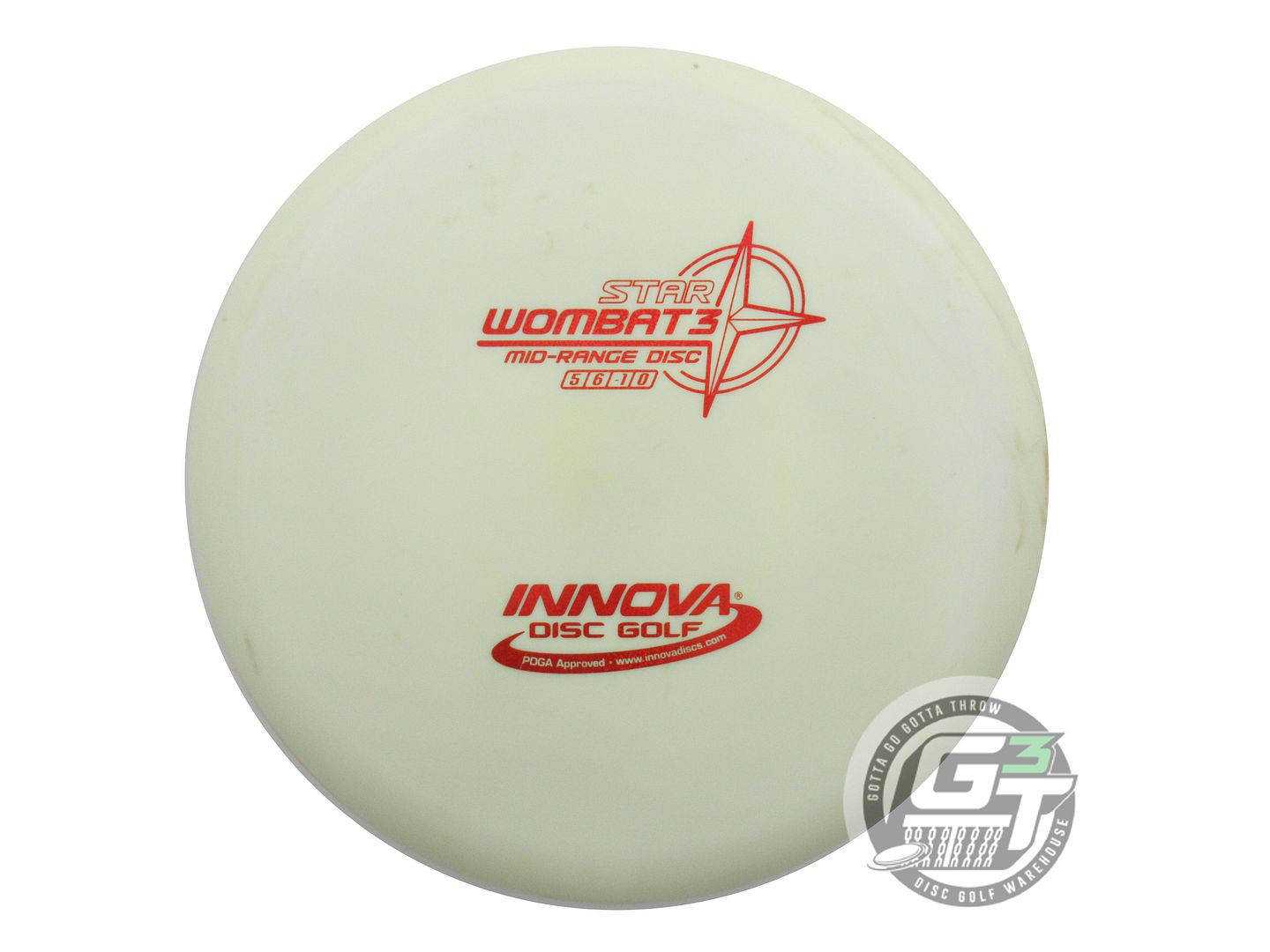 USED Innova Star Wombat3 175g Cream Red Glitter Foil Midrange Golf Disc