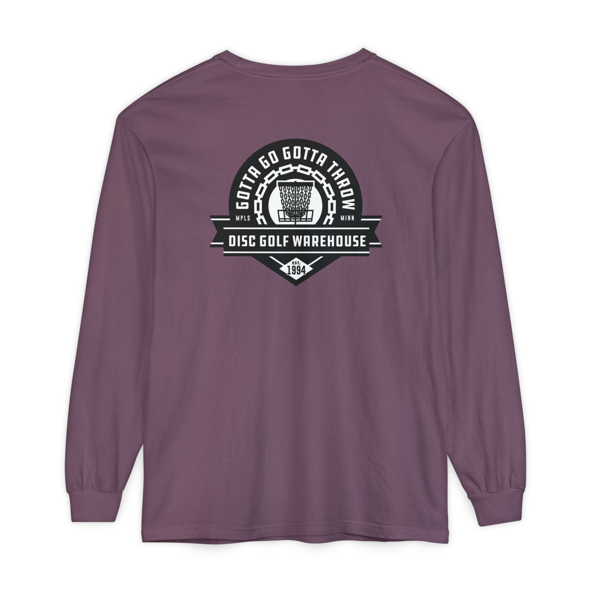 Gotta Go Gotta Throw Bar Stamp Unisex Garment-dyed Long Sleeve Disc Golf T-Shirt