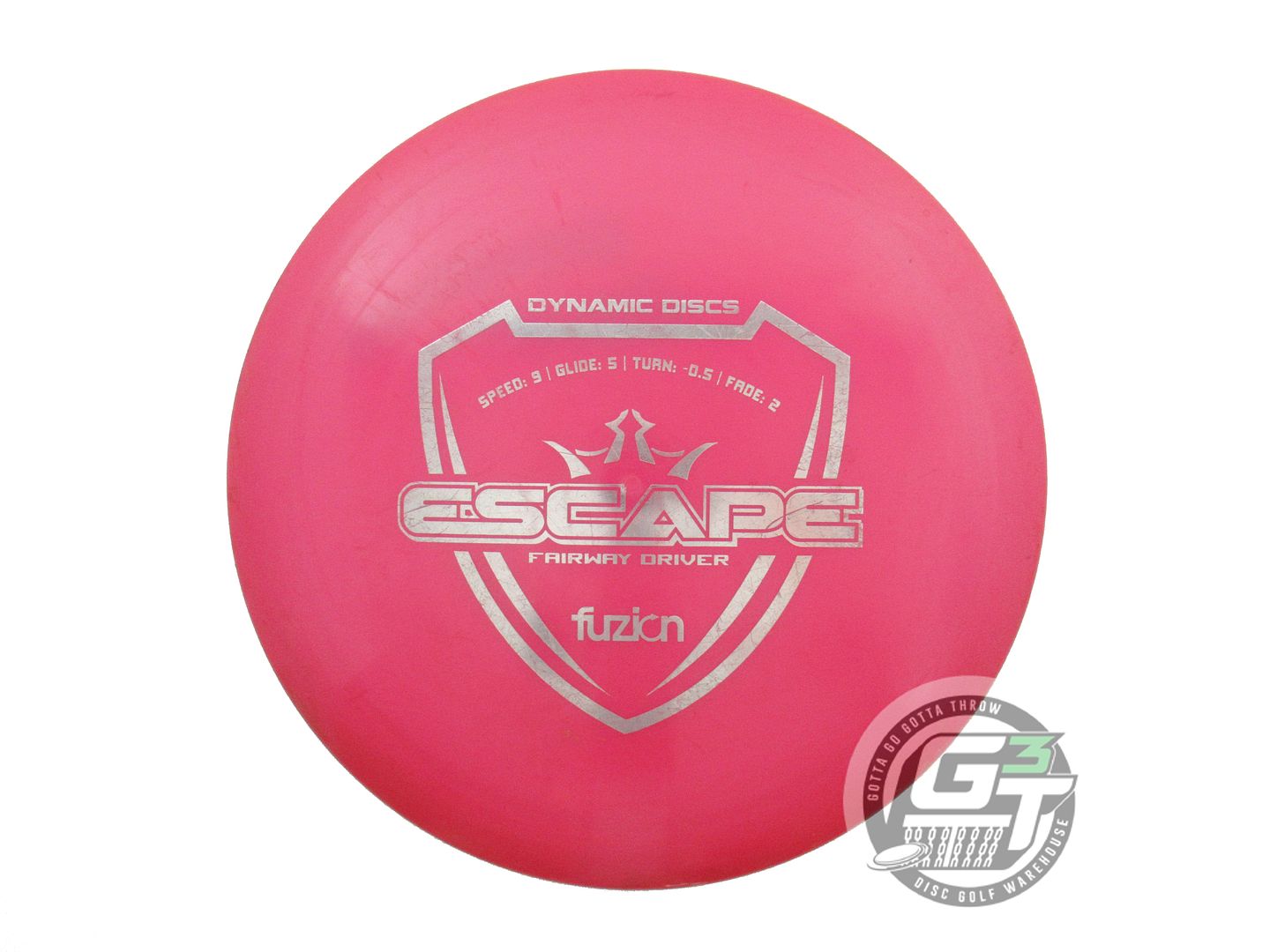 USED Dynamic Discs Fuzion Escape 170g Pink Silver Foil Fairway Driver Golf Disc