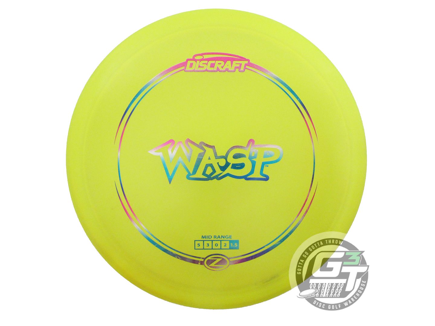 USED Discraft Z Wasp 180g Yellow Miami Foil Midrange Golf Disc