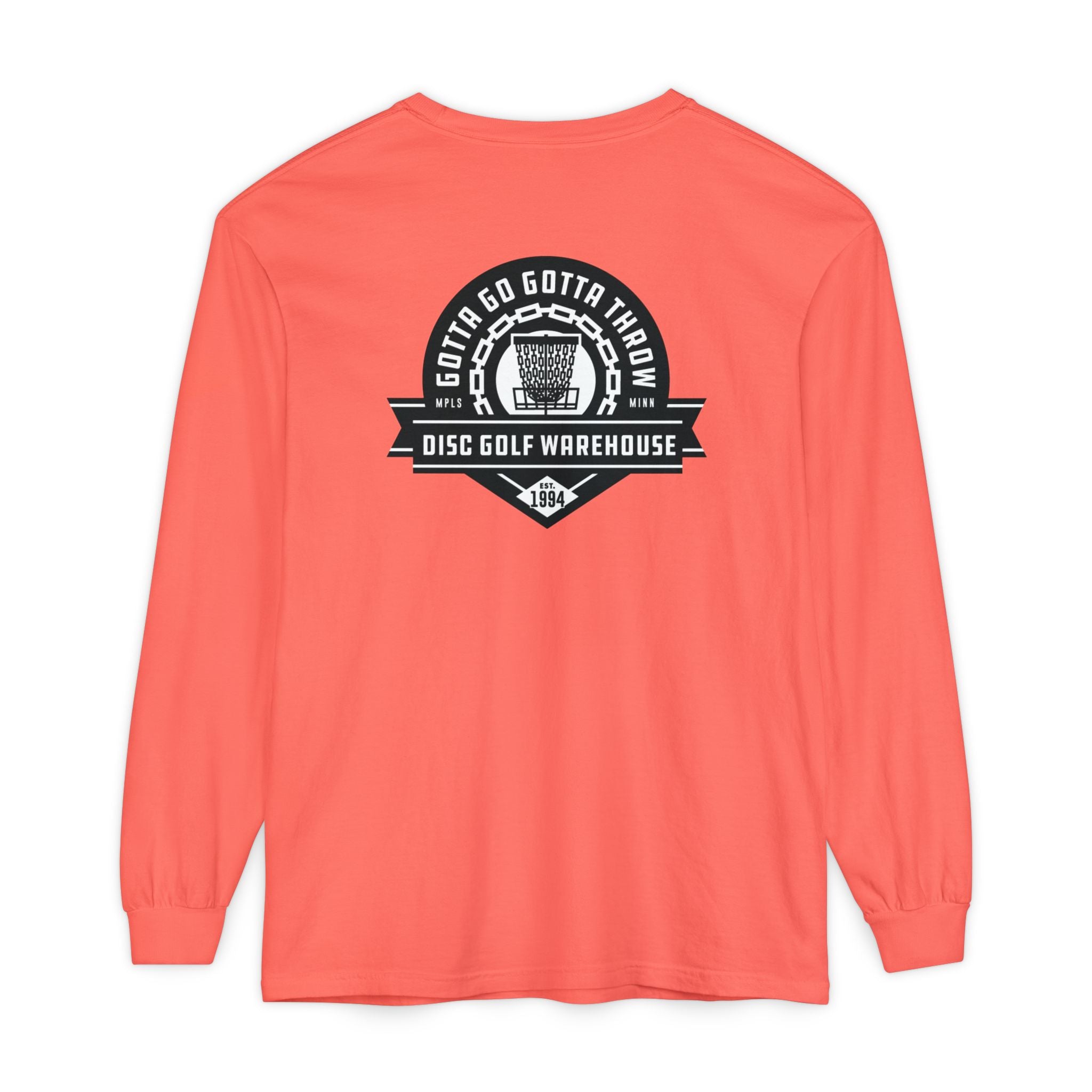 Gotta Go Gotta Throw Bar Stamp Unisex Garment-dyed Long Sleeve Disc Golf T-Shirt