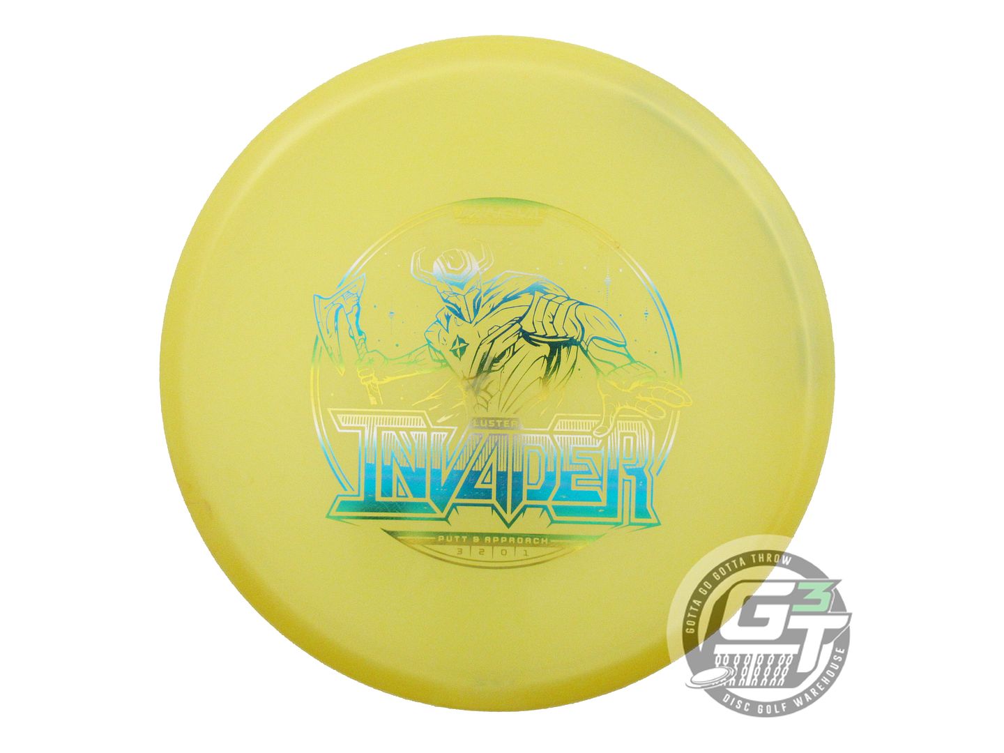 USED Innova Luster Champion Invader 175g Yellow Sunrise Foil Putter Golf Disc