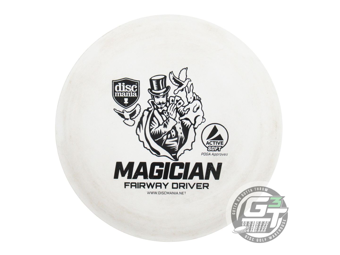 USED DiscMania Active Base Soft Magician 156g White Black Stamp Driver Golf Disc