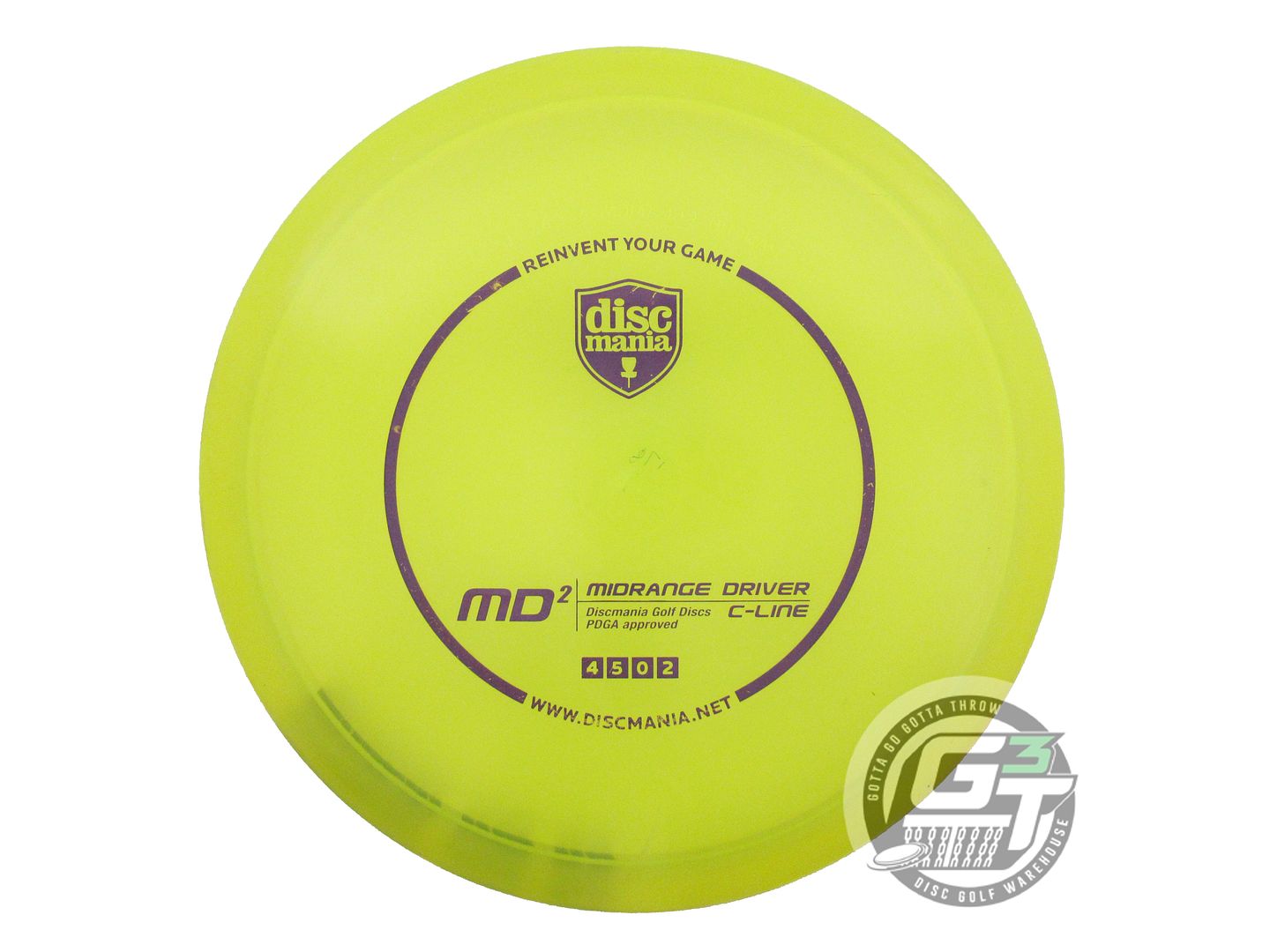 USED DiscMania C-Line MD2 178g Yellow Purple Stamp Midrange Golf Disc