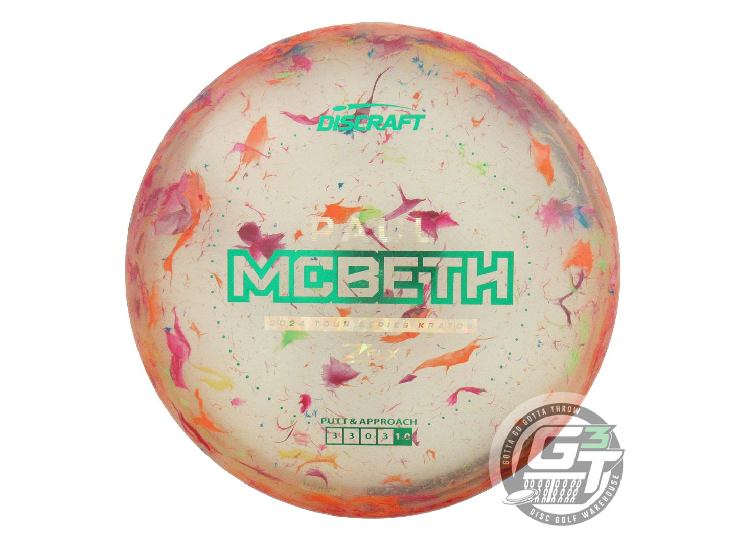 USED Discraft [McBETH] Jawbreaker Z FLX Kratos 175g Green Foil Putter Disc