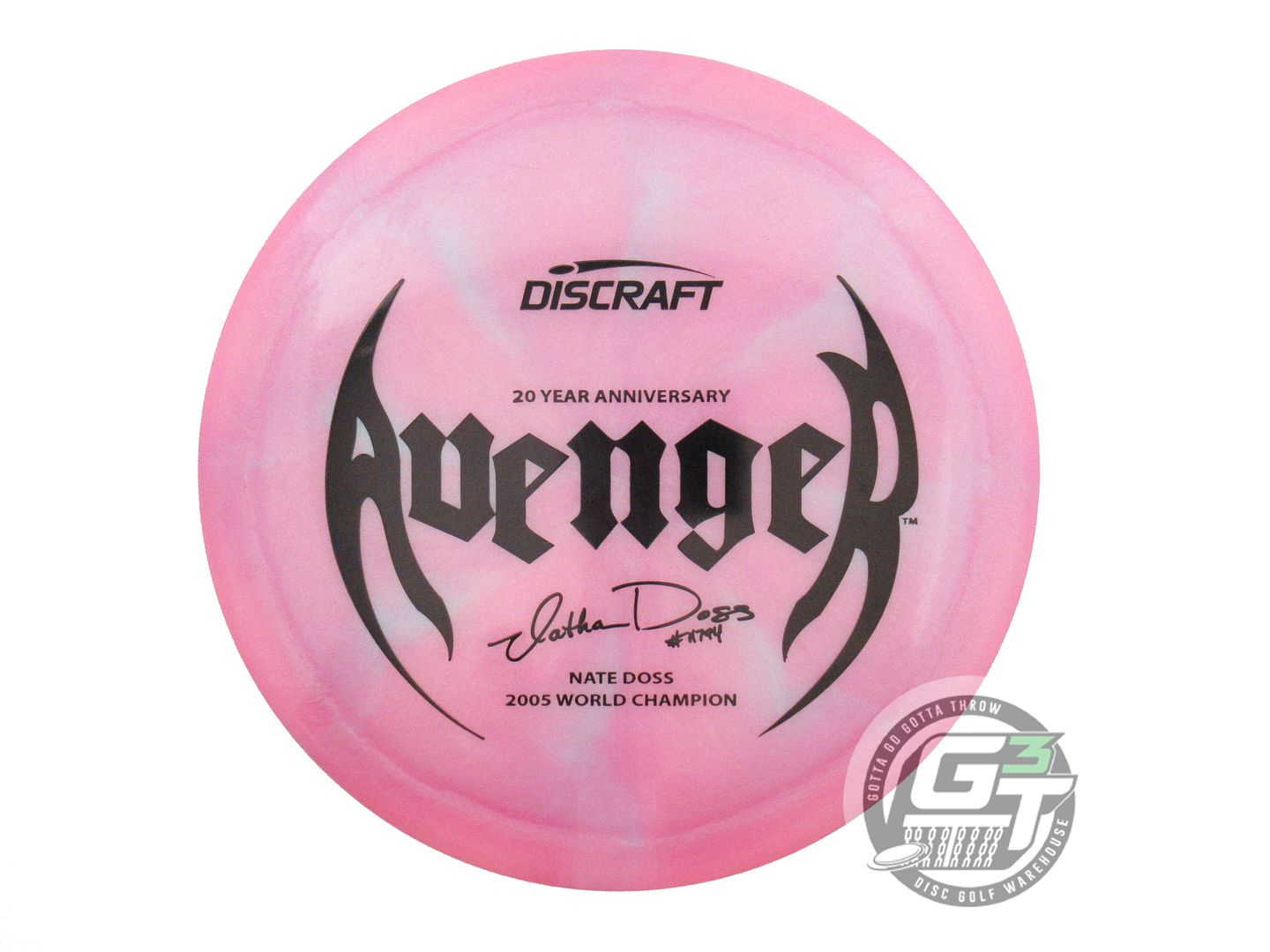 USED Discraft [DOSS] 20 YEAR ColorShift Z Avenger 175g Pink-Lilac Driver Disc