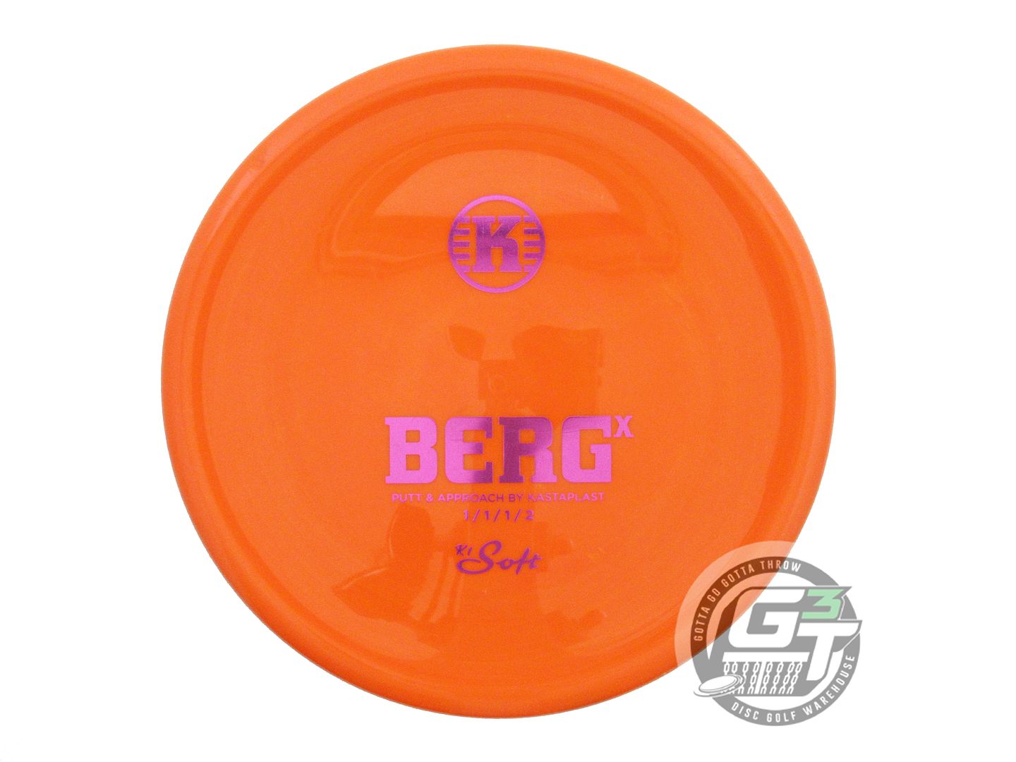 USED Kastaplast K1 Soft Berg X 175g Orange Magenta Foil Putter Golf Disc