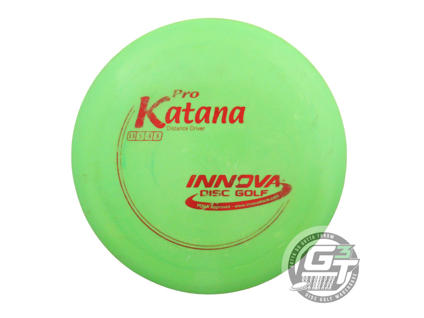 USED Innova Pro Katana 171g Lime Red Foil Distance Driver Golf Disc