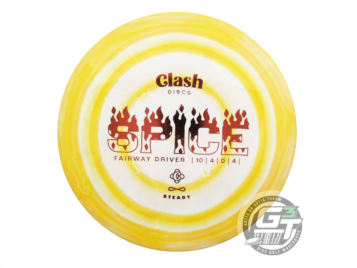 USED Clash Discs Steady Ring Spice 169g Marigold-White Fairway Driver Golf Disc