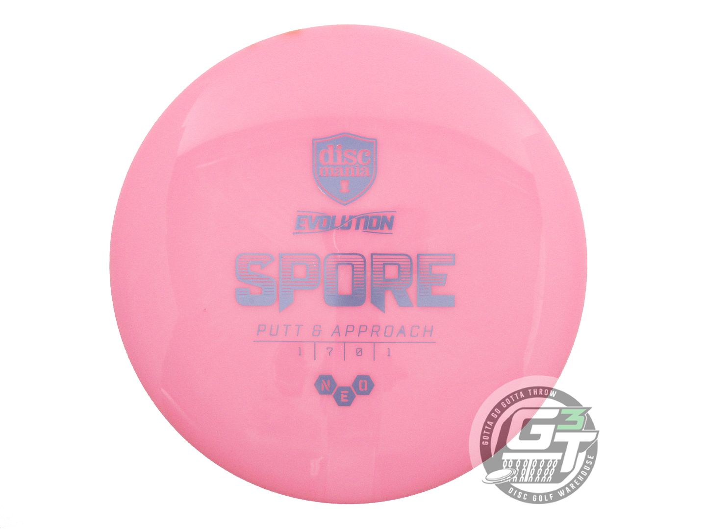 USED DiscMania Neo Soft Spore 158g Pink Lilac Foil Putter Golf Disc