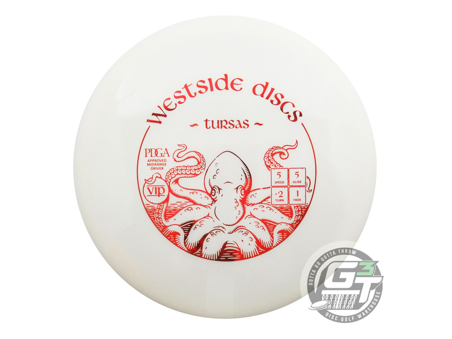 NOS Westside Discs VIP Tursas 173g White Red Foil Midrange Golf Disc