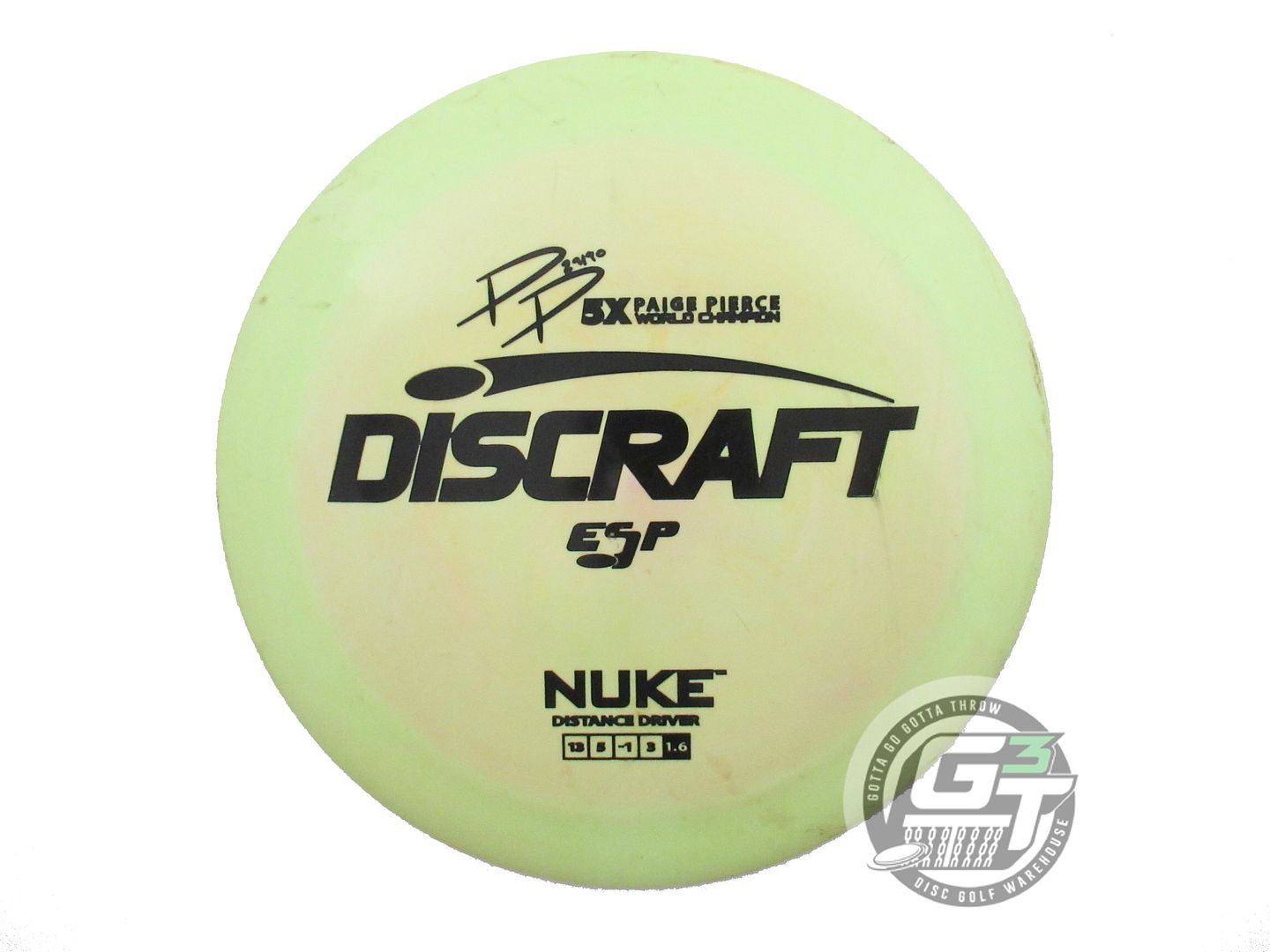 USED Discraft [PIERCE] ESP Nuke 176g Lime Black Stamp Distance Driver Golf Disc