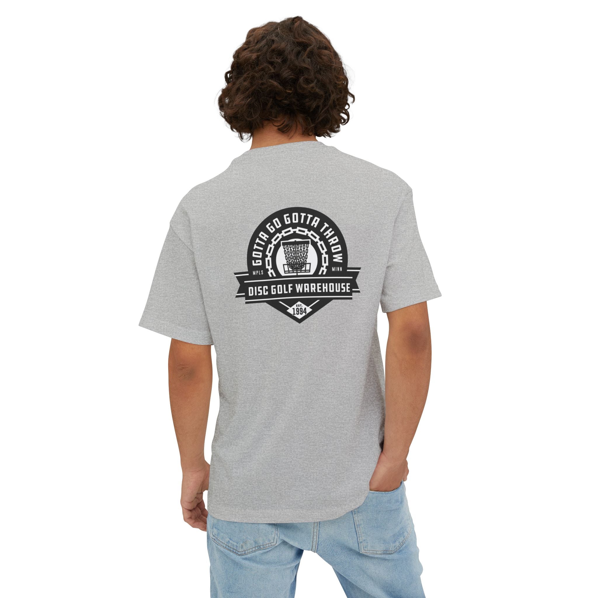 Gotta Go Gotta Throw Bar Stamp Unisex Oversized Boxy Disc Golf T-Shirt