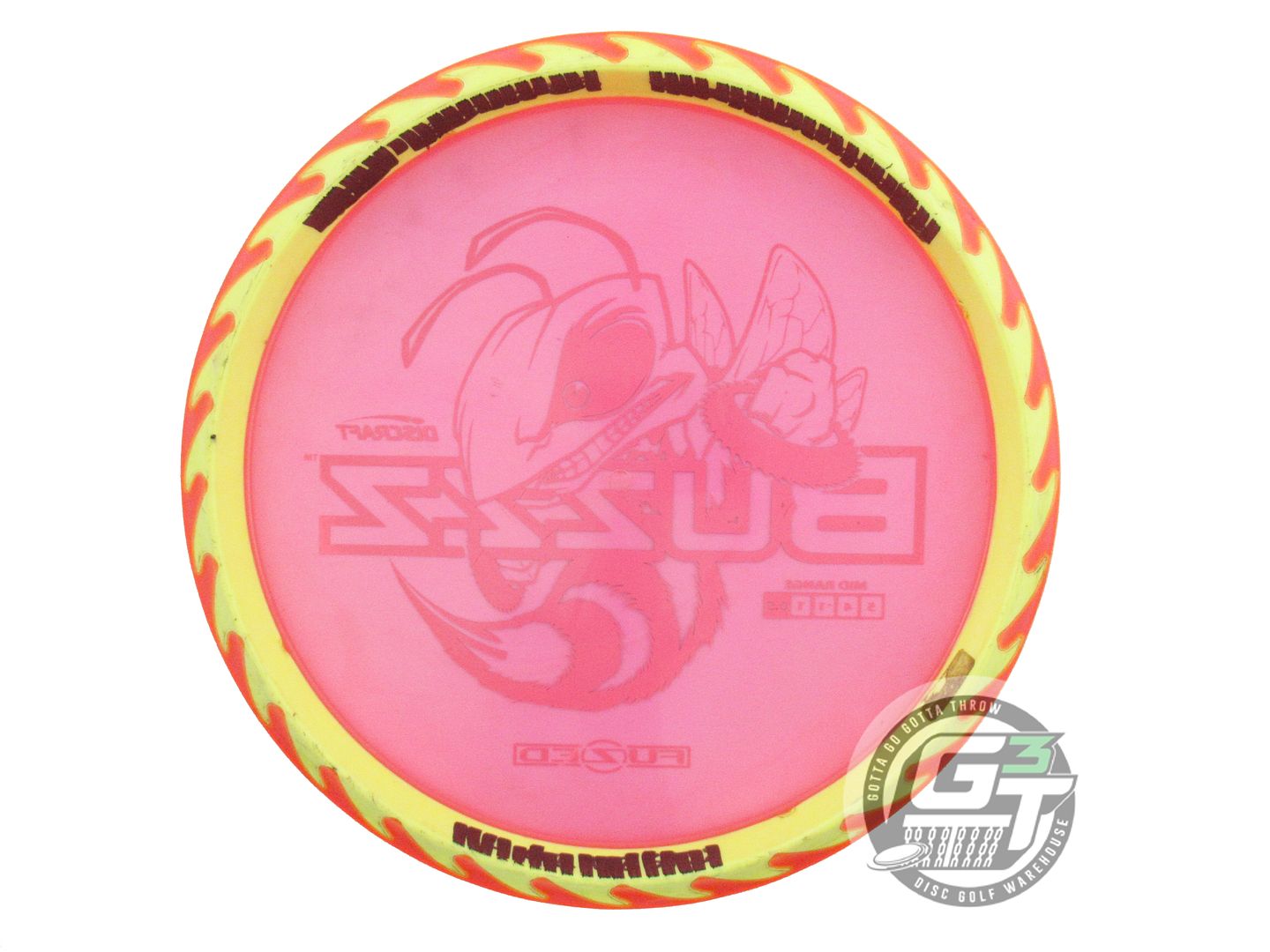 USED Discraft FuZed BuzzzSaw Buzzz 176g Pink Green Foil Midrange Golf Disc