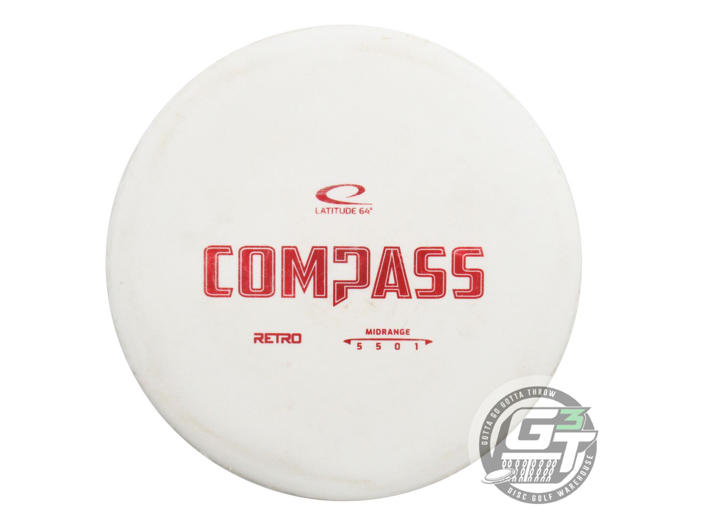 USED Latitude 64 Retro Compass 179g White Red Foil Midrange Golf Disc