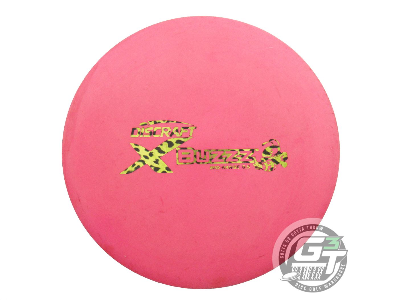 USED Discraft X Buzzz 177g Pink Cheetah Foil Midrange Golf Disc