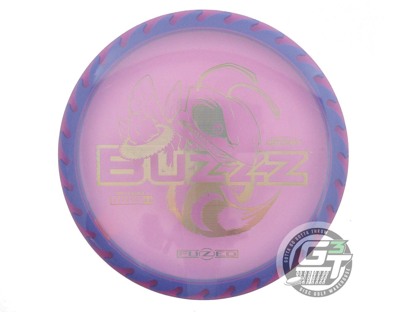 USED Discraft FuZed BuzzzSaw Buzzz 182g Lilac Copper Foil Midrange Golf Disc