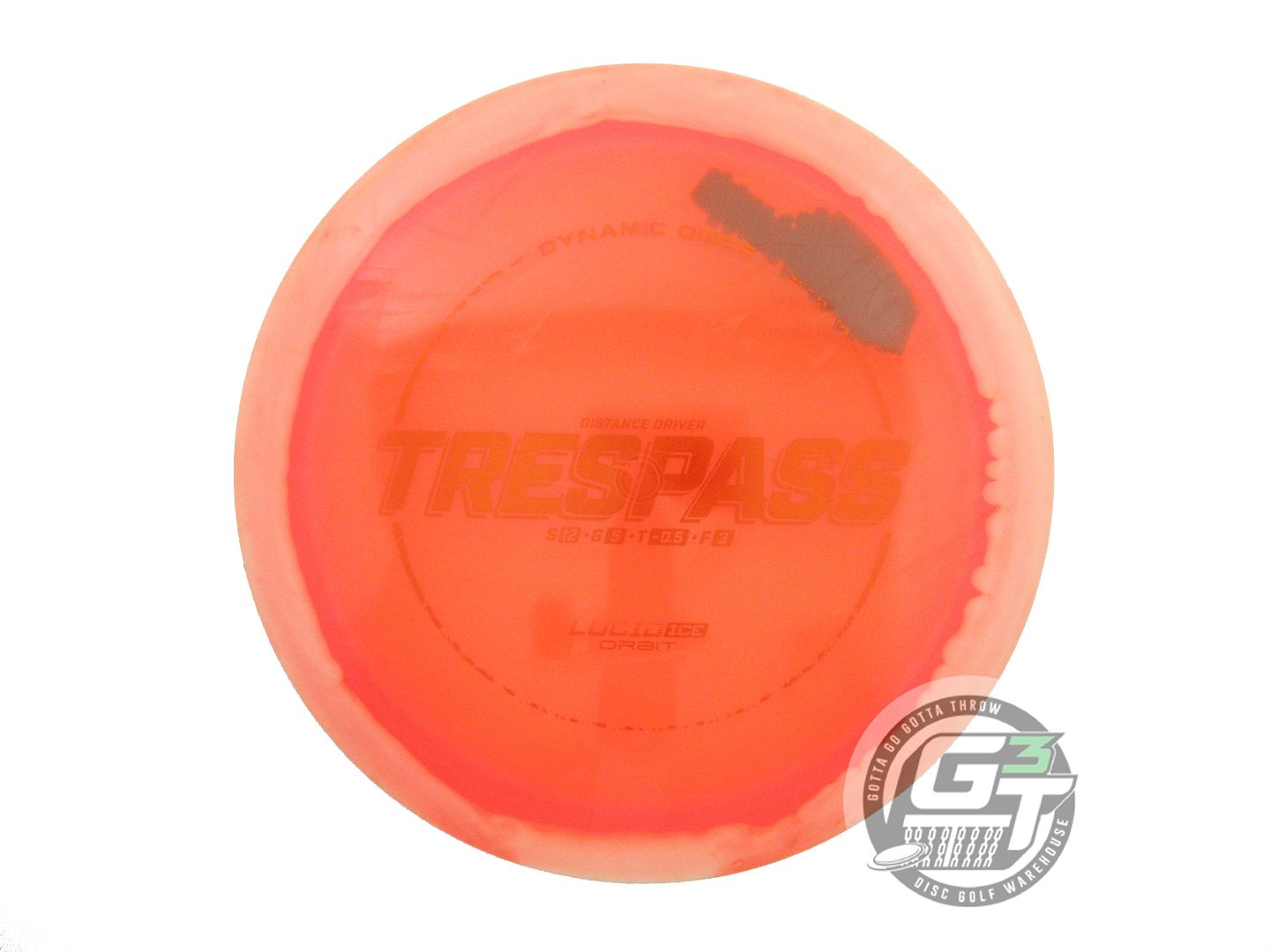 USED Dynamic Discs Lucid Ice Orbit Trespass 173g White-Orange Driver Golf Disc