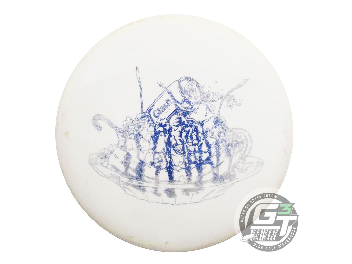 USED Clash Discs Steady Popcorn 177g White Blue Foil Putter Golf Disc