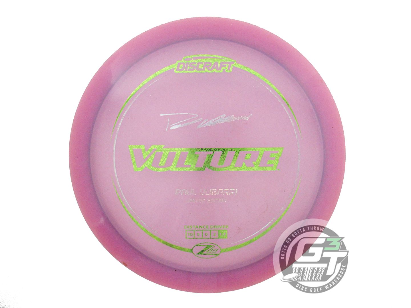 USED Discraft [ULIBARRI] Z Lite Vulture 158g Pink Lime Foil Distance Driver Disc