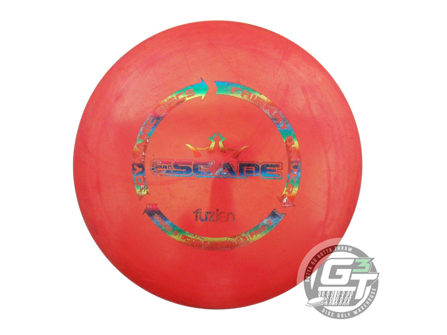 USED Dynamic Discs BioFuzion Escape 168g Red Rainbow Foil Fairway Driver Disc