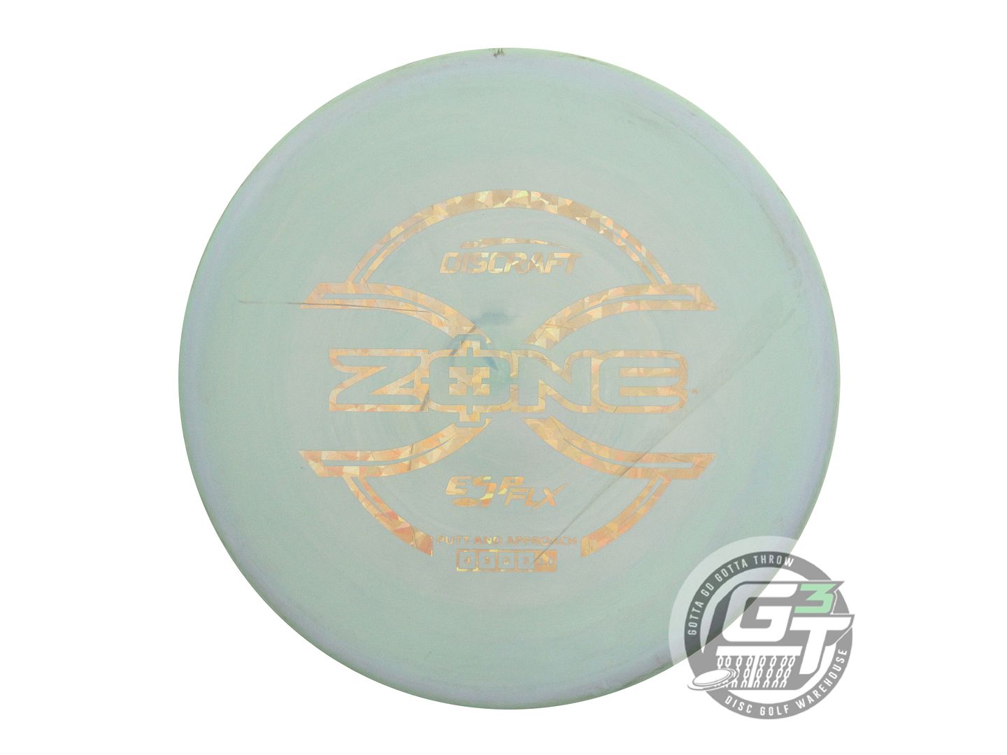 USED Discraft ESP FLX Zone 174g Sage-Lilac Gold Shatter Foil Putter Golf Disc