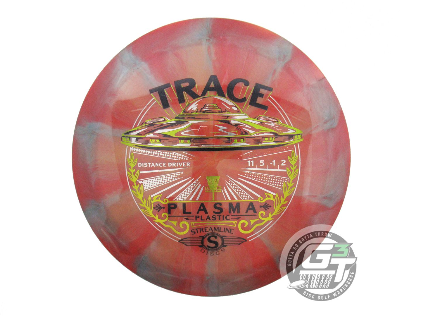 USED Streamline Discs Plasma Trace 174g Red-Orange Distance Driver Golf Disc