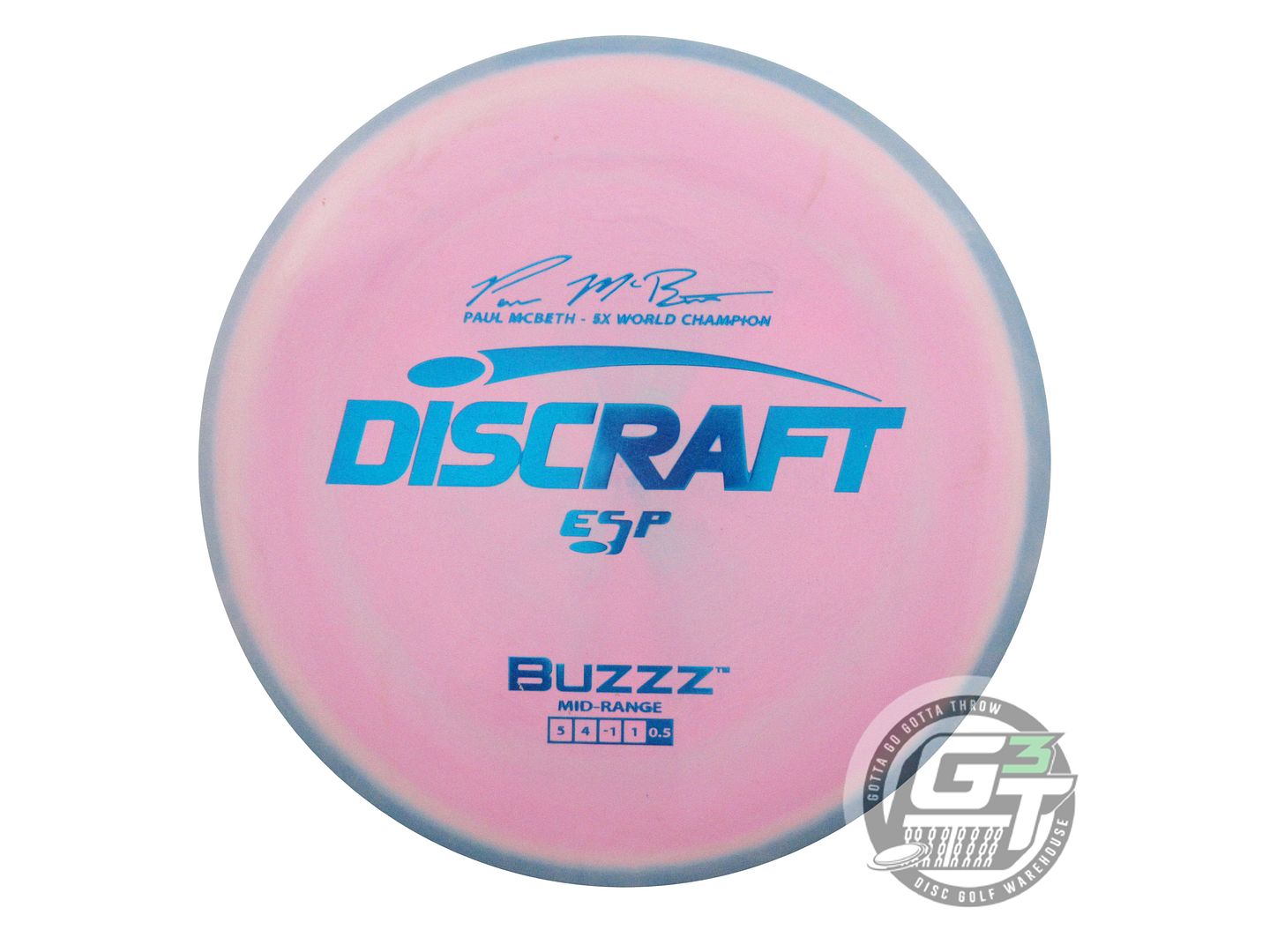 USED Discraft [McBETH] ESP Buzzz 179g Blue-Pink Blue Foil Midrange Golf Disc