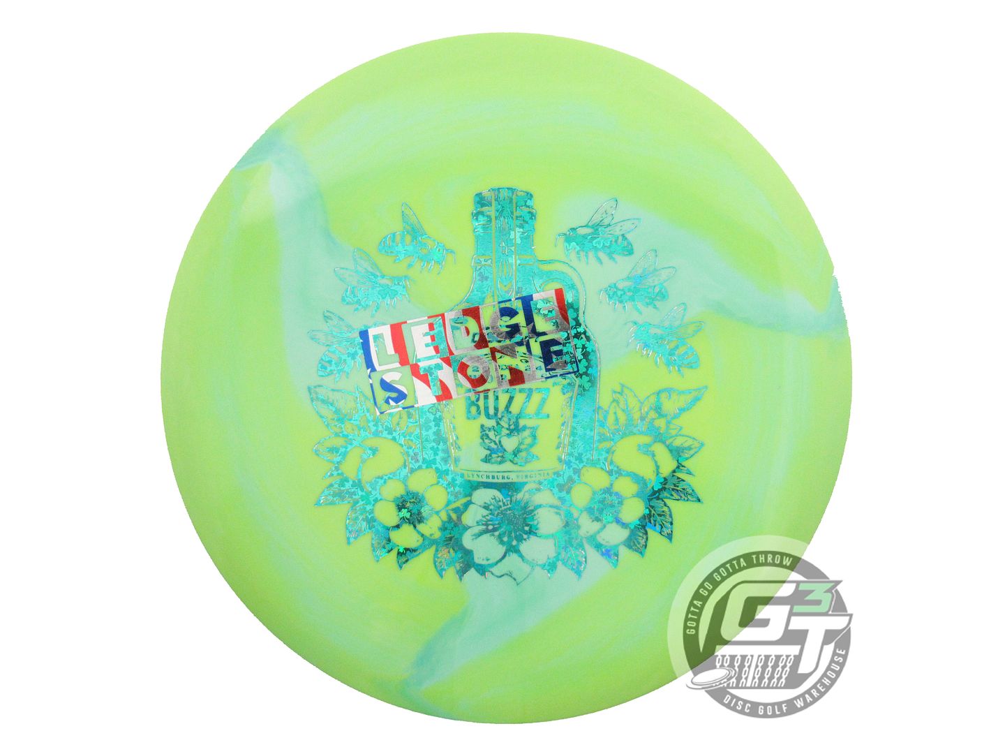 NOS Discraft [LEDGESTONE] ESP Buzzz 174g Lime-Seafoam Midrange Golf Disc