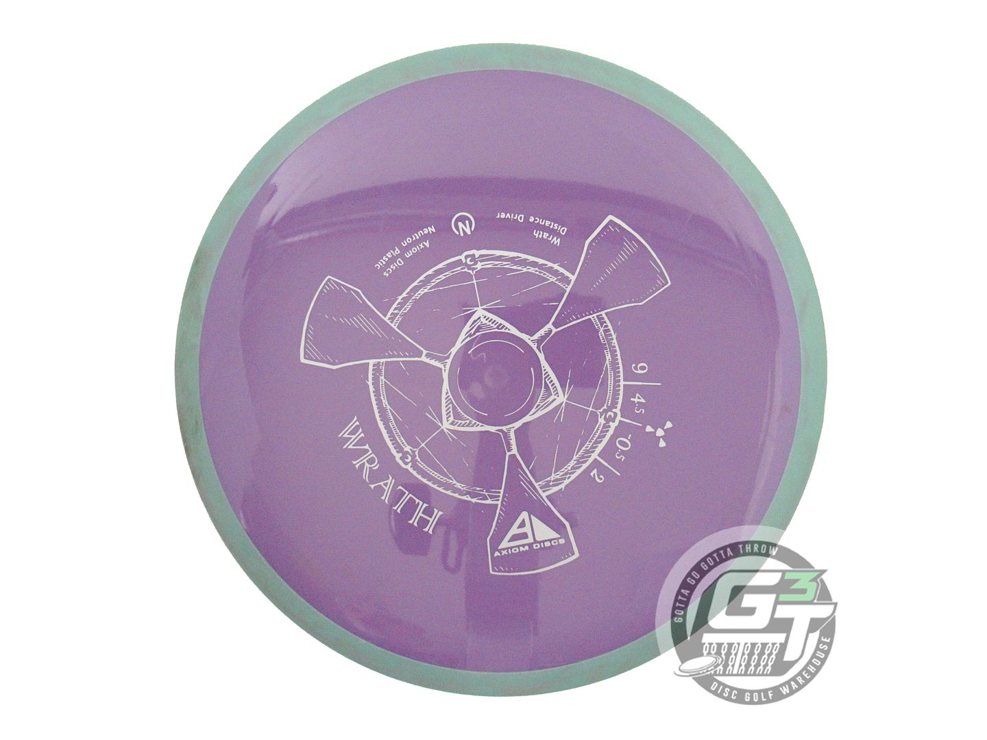 USED Axiom Discs Neutron Wrath 166g Orange Lime Rim Distance Driver Disc