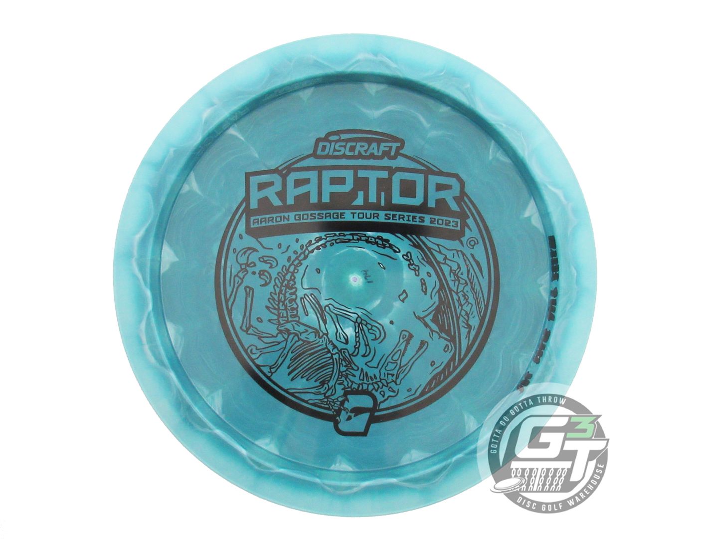 USED Discraft [GOSSAGE] Swirl ESP Raptor 174g Teal Black Stamp Driver Golf Disc