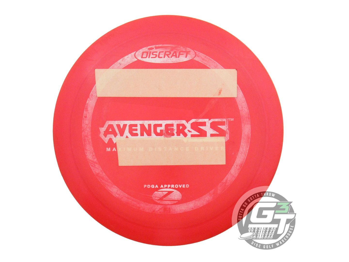 USED Discraft Z Avenger SS 180g Red White Stamp GLOW TAPE Distance Driver Disc