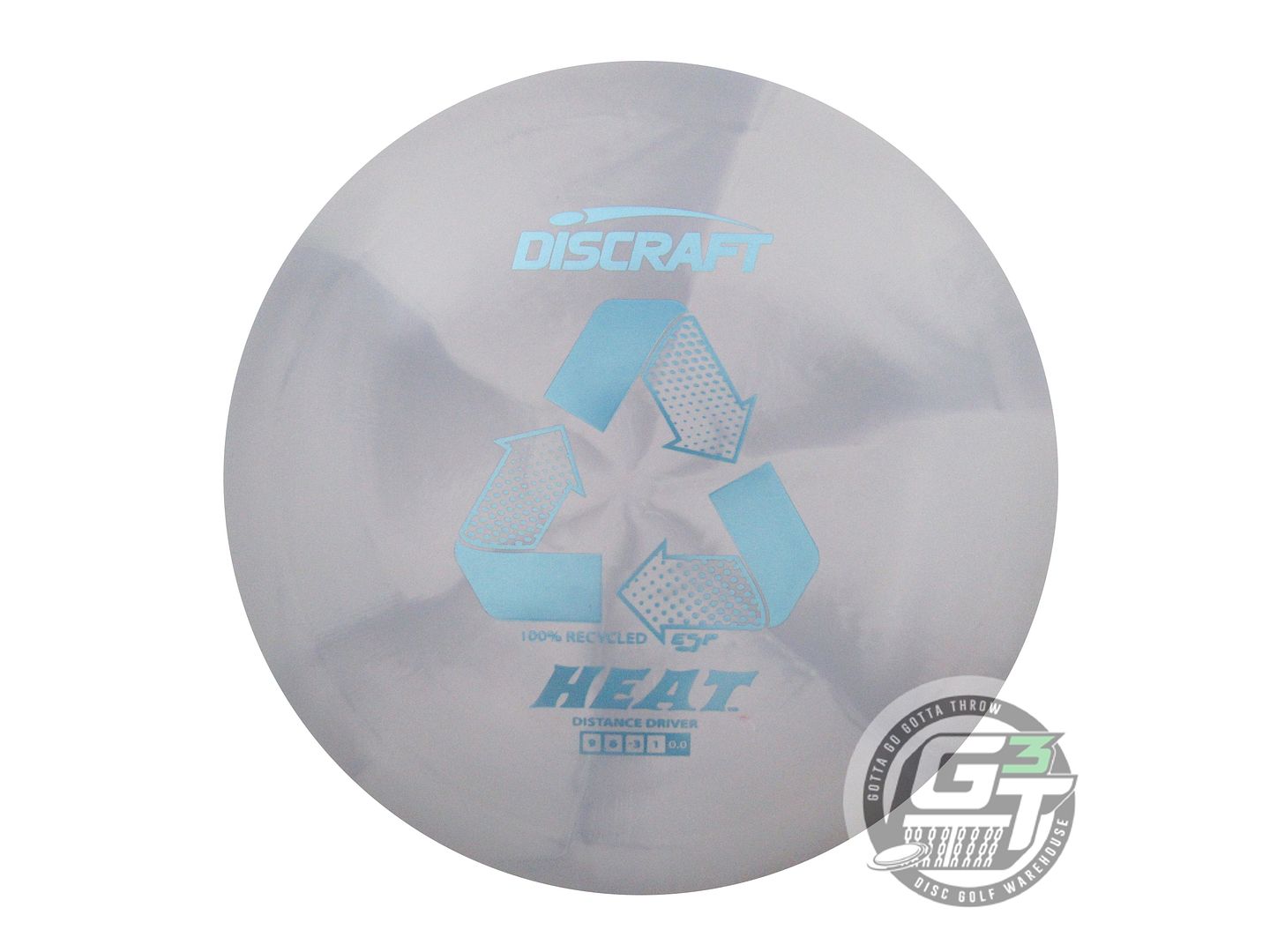 NOS Discraft Recycled ESP Heat 178g Gray Blue Foil Distance Driver Golf Disc