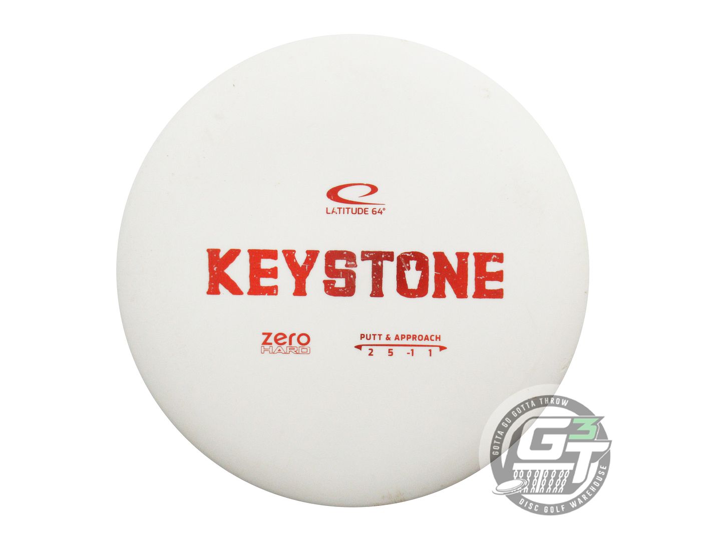 USED Latitude 64 Zero Hard Keystone 173g White Red Foil Putter Golf Disc