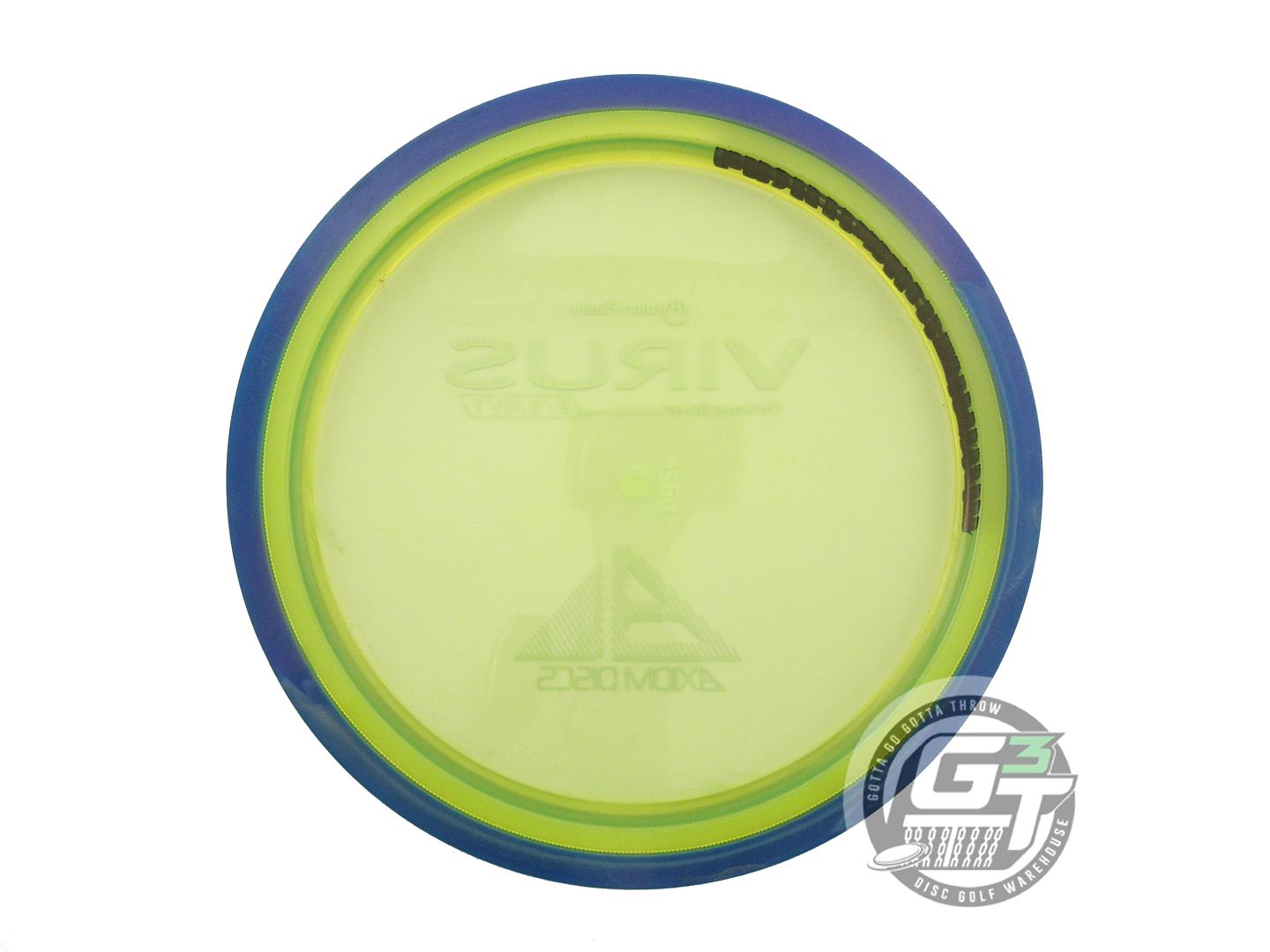 USED Axiom Discs Proton Virus 156g Lime Blue Rim Distance Driver Golf Disc