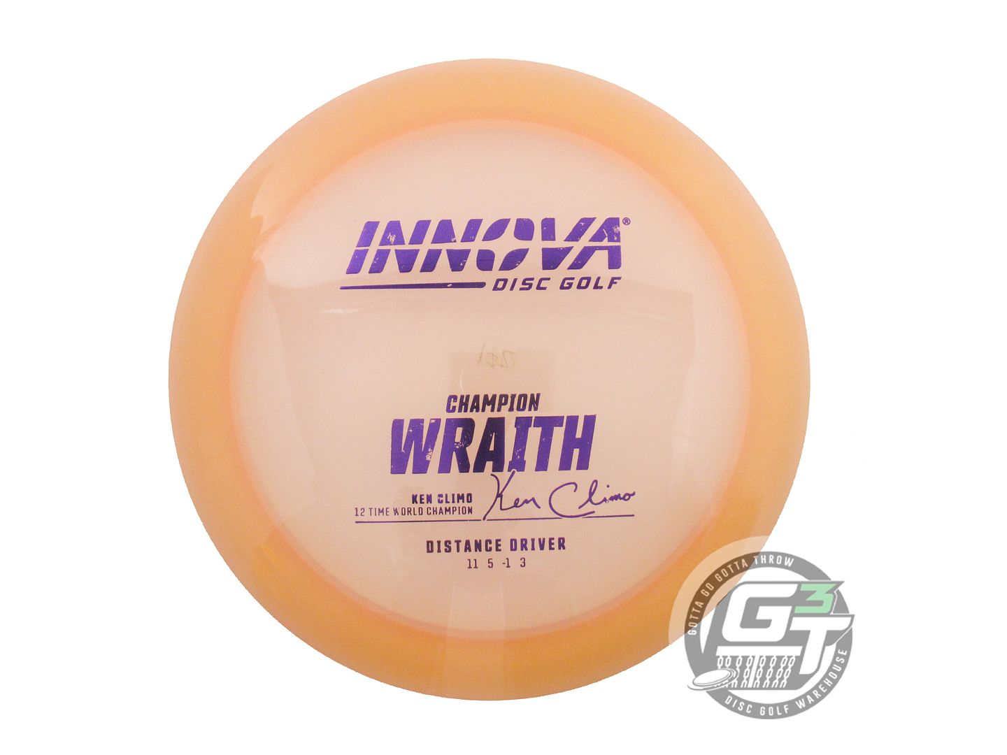 USED Innova Champion Wraith 172g Peach Purple Foil Distance Driver Golf Disc