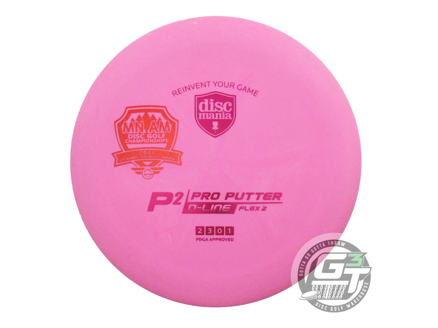USED DiscMania D-Line Flex 2 P2 176g Pink Magenta Foil Putter Golf Disc