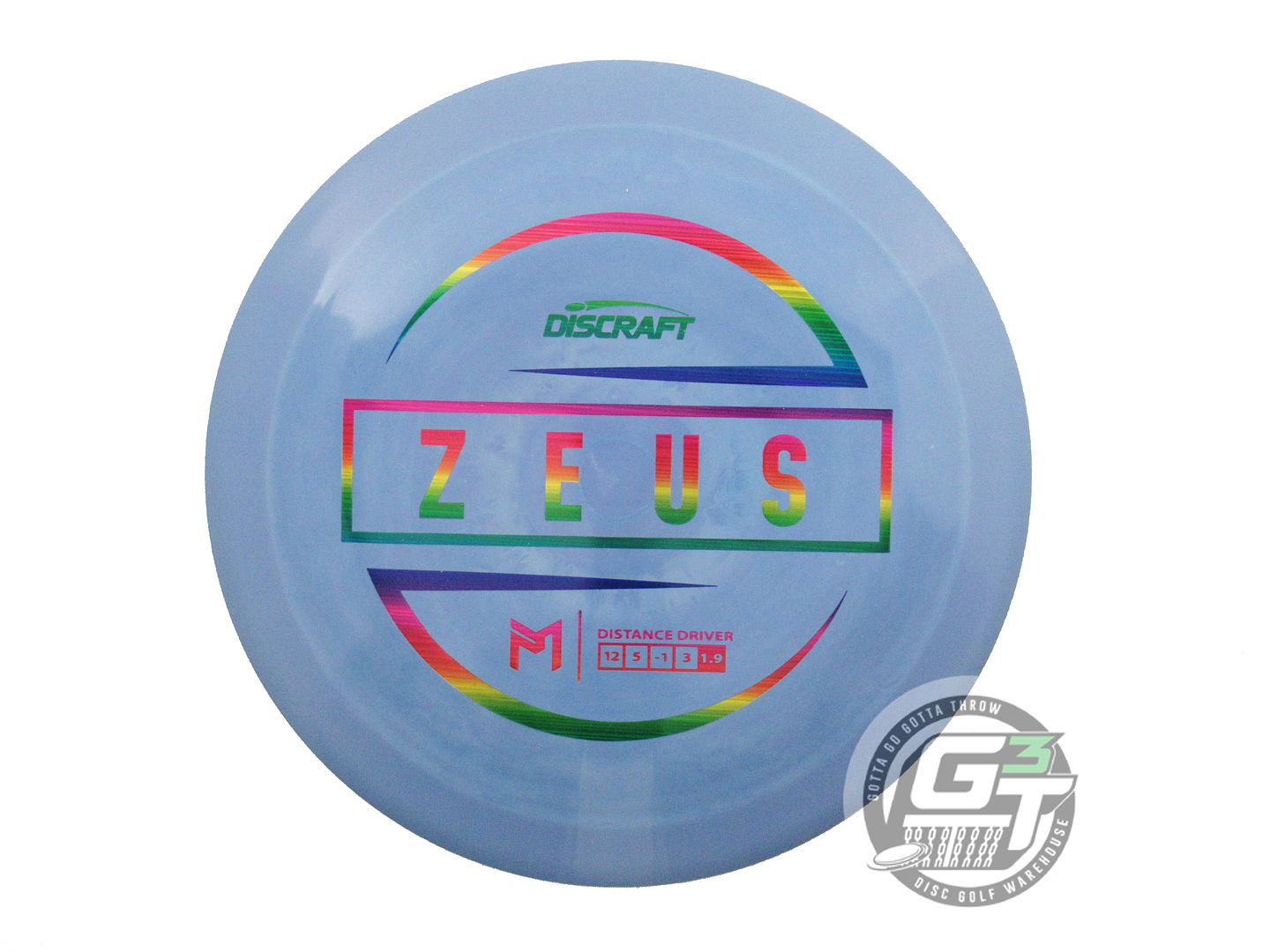 USED Discraft [McBETH] ESP Zeus 175g Blue Rainbow Laser Foil Driver Golf Disc