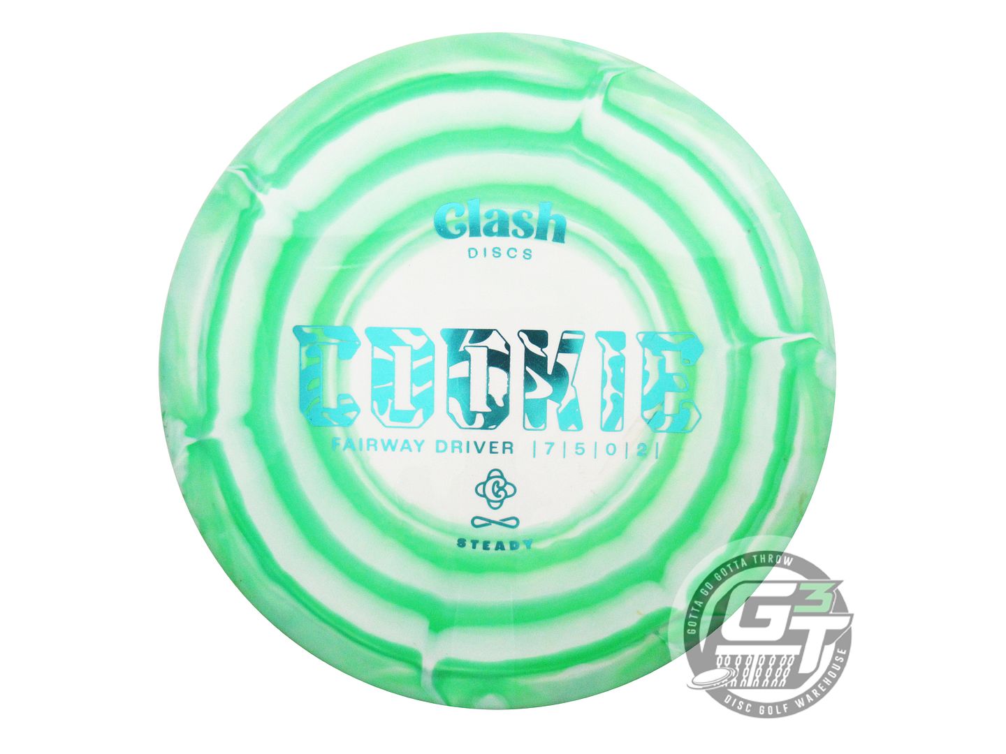 USED Clash Discs Steady Ring Cookie 171g Green-White Fairway Driver Golf Disc