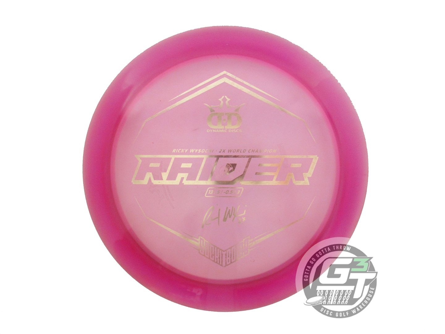 USED Dynamic Discs [WYSOCKI] Lucid Raider 171g Purple Gold Foil Driver Golf Disc