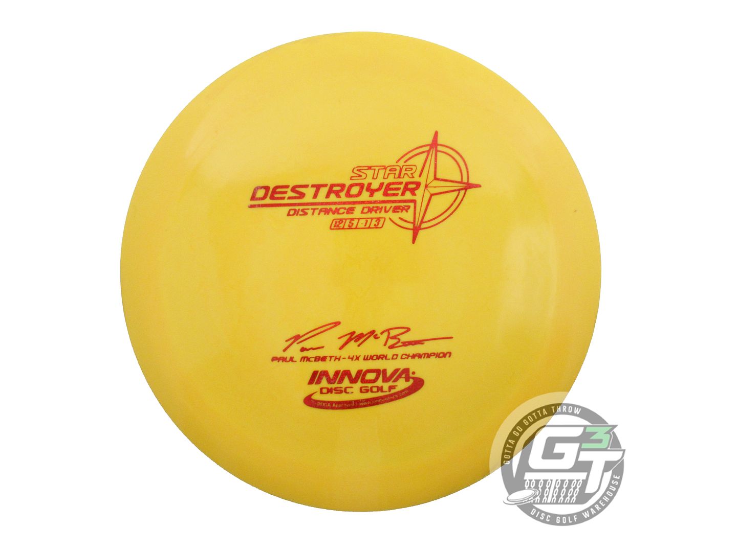 USED Innova [McBETH] Star Destroyer 175g Yellow Red Glitter Foil Driver Disc
